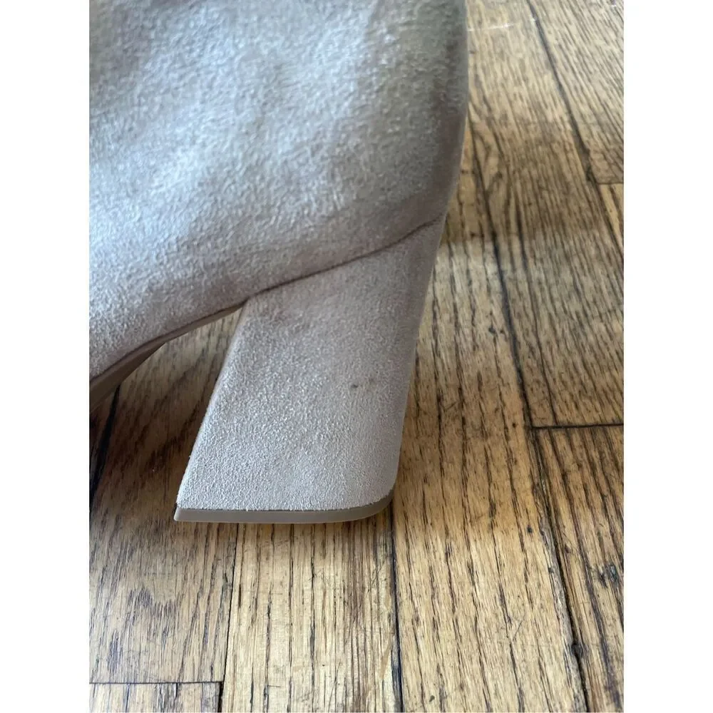 A New Day Cream Chunk Heel Boots 10 New Flawed